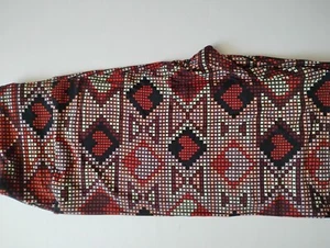 Lularoe Leggings Valentine Brown Cross Stitch Hearts Size OS - Picture 1 of 1