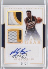 2016-17 Panini National Treasures Game Gear Dual Prime /25 Myles Turner #3 Auto