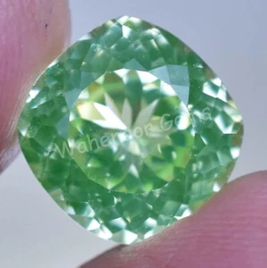 8.15 Ct Natural Green Peridot Cushion Shape VVS Pak Gemstone AGL Certified - Picture 1 of 7