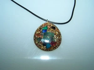 Kunst Orgon Orgonit Anhänger HalsKette Gold Silber GalaxyCoil Edelschungit - Bild 1 von 6