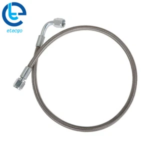 Manguera de alimentación de aceite turbo trenzada de acero de 24"" y 48" de longitud -4AN 90 grados recta - Imagen 1 de 10