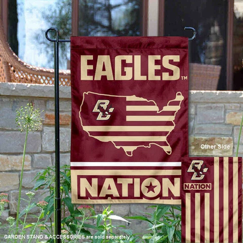 Boston College USA Stars and Stripes Garden Flag and Yard Banner Cover