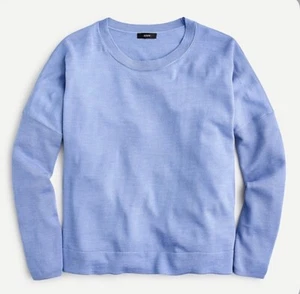 Nuevo con etiquetas Suéter J Crew Calce Relajado Cuello Redondo Lana Merino Talla XS Brezo Piedra Azul 814 - Imagen 1 de 1