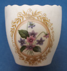 1980's Purbeck Ceramics Swanage sm Cream Vase scolloped edge 8.7cm tall