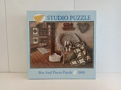 Bits & Pieces 1000 Jigsaw Puzzle Forest Of Quilts Linda Lane Country Wicker NEW! - Image 1 of 4