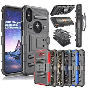 Rugged Stand Case Heavy Duty Hard Cover Shockproof Belt Clip w/ Kickstand - Picture 1 of 48