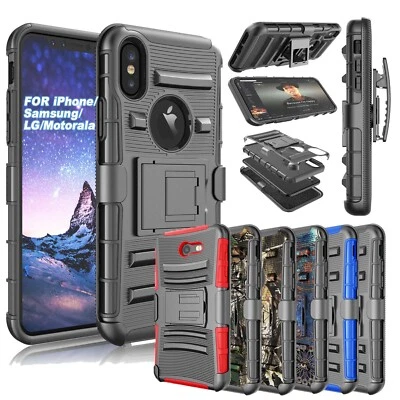 Rugged Stand Case Heavy Duty Hard Cover Shockproof Belt Clip w/ Kickstand - Image 1 of 4