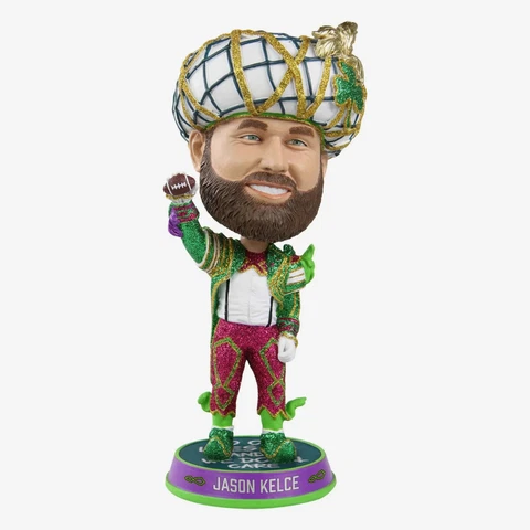 JASON KELCE Philadelphia Eagles SUPER BOWL LII Parade Mummer Suit Bobblehead NIB Cover