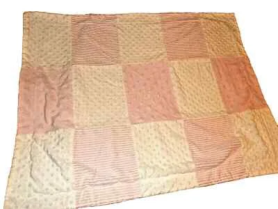 6D 30x40 KYLE & DEENA Pink White heart Minky Dot Velour Plush Crib Baby Blanket - Image 1 of 4