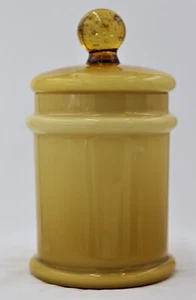 Vintage 1950s Empoli Amber/Honey & White Cased Glass Apothecary Jar - Picture 1 of 12