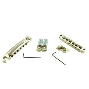 TonePros Standard Tune-O-Matic Tailpiece Set Small Posts/Unnotched Saddles Nick - Picture 1 of 1