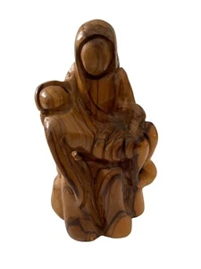 Pieta Skulptur Olivenholz Maria wiegt Jesus - Bild 1 von 7