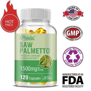 Saw Palmetto 1500 mg - supplément de prostate pour hommes, réduit les - Imagen 1 de 12