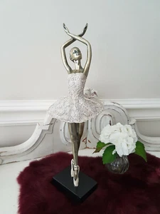Ballerina tanzend - Dekofigur - gold creme altrosa 39 cm - Shabby Chic Landhaus - Bild 1 von 5