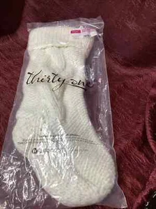 Nuevo Thirty One Crema Lujo Grueso Tejido Navidad Medias Decoración - Imagen 1 de 6