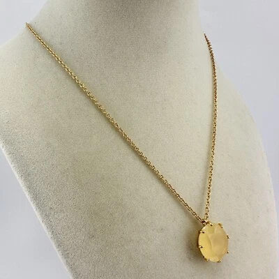 "Collar colgante de vidrio amarillo facetado a mano 28"" Les Néréides La Diamantine 14K GP" Foto 1 de 4