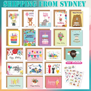 20PCS/SET BIRTHDAY CARD Small Bulk Mixed Party Birthday Card With Envelope AUS - Picture 1 of 12