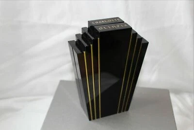 Charlotte Olympia ART DECO GEOMETRIC CLUTCH $1750 RARE COLLECTIBLES BLACK & GOLD - Image 1 of 4