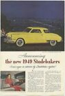 Studebaker Announcing New Commander Starlight Coupe 1949 Vintage Ad
