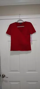 classiques entier NWT Faux Wrap Silk Top Size Petite Large - Picture 1 of 5