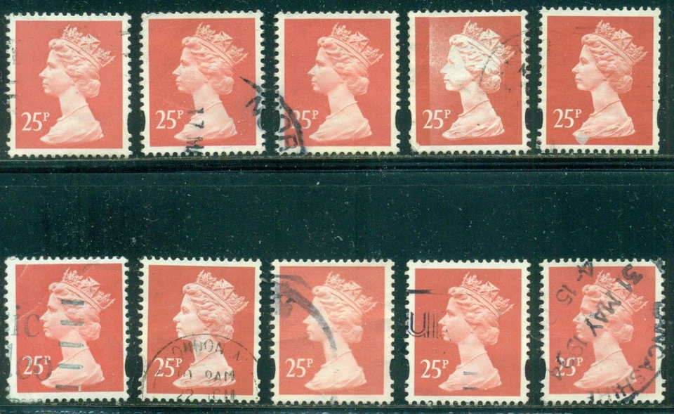 GREAT BRITAIN SG-Y1683./84, SCOTT # MH213 MACHIN, USED, 10 STAMPS, GREAT PRICE! - Image 1 of 1