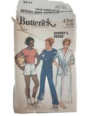 Butterick 4709 Mens Pants Shorts T Shirts Robe   New Envelope Damage - Image 1 of 4