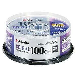 Verbatim Blu-ray Disc 20 Spindle 100GB 4X Speed BD-R XL Printable VBR520YP20SD4