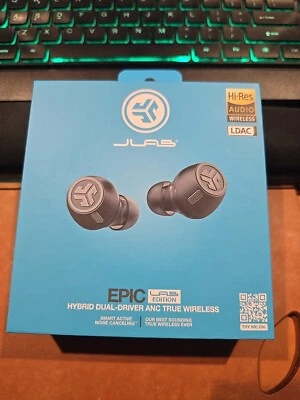 JLab - Epic Lab Edition True Wireless Earbuds - Black - NEW UNOPENED - Image 1 of 4