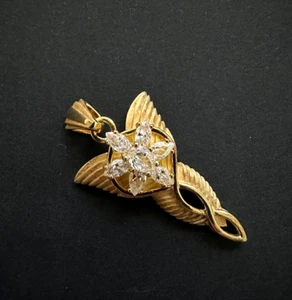 Lord Of The Rings ARWEN EVENSTAR pendant silver gold-plated 35 x 24mm - Imagen 1 de 3