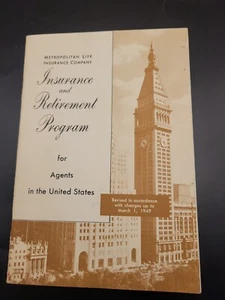 Metropolitan Life Insurance and Retirement Program for Agents Booklet 1949 - Picture 1 of 12