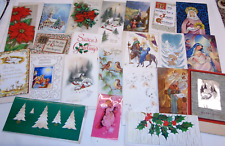 Lot 20 Vintage Christmas Cards Art Mid Century Modern  1950's Used Kitschy