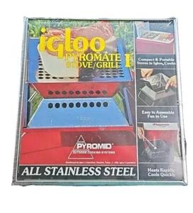 Vintage Iglu Pyromat I Herd/Grill Pyromid Outdoor Cook Sys Edelstahl VERSIEGELT! - Bild 1 von 2