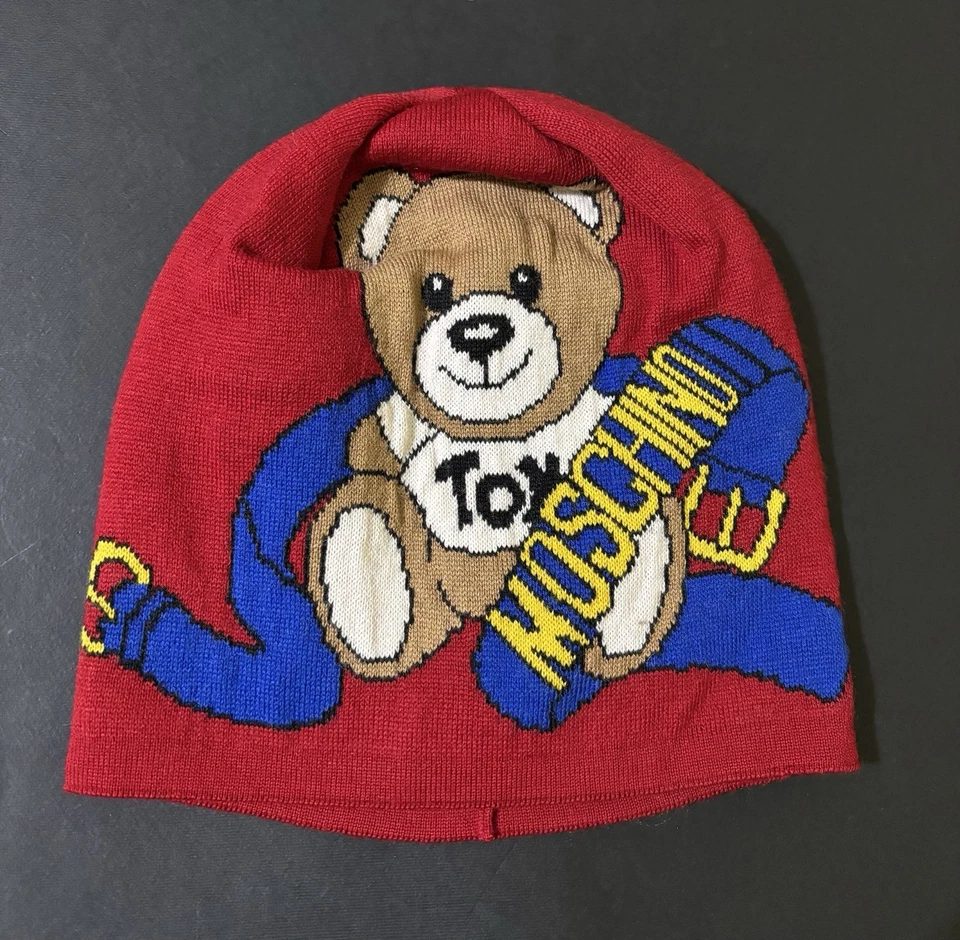 Cappello Moschino Woman rosso face teddy Lana  Donna Nuova - Immagine 1 di 4