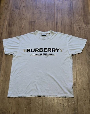 Burberry London Men's Medium Graphic T-Shirt White Logo Crewneck - Image 1 of 3