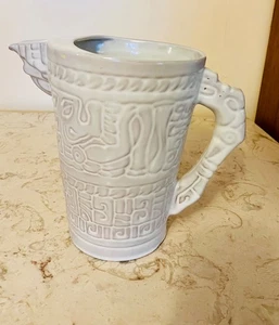 Frankoma Mayan Aztec pitcher 7D White Sand 2 qt Sapulpa clay 1948- - Picture 1 of 4