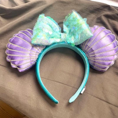 Disney-Parques La Sirenita Ariel Púrpura Concha Marina Diadema Minnie Oreja Regalos Foto 1 de 4
