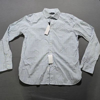 Bloomingdale's dress shirt Men large Slim Button Front long sleeve stretch check - Image 1 of 4