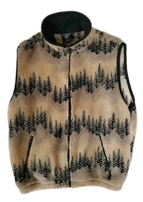 Timberline Colorado Fleece Vest Large Brown Black Tree Authentic Sleeveless Prep - Image 1 of 4