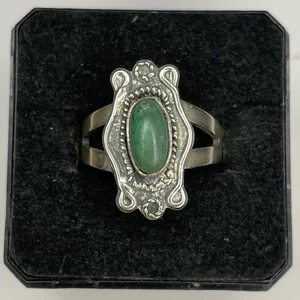Anillo Navajo Piedra Verde Malaquita Plata de Ley 925 De Colección 3,8 Gramos Talla 7 - Imagen 1 de 3