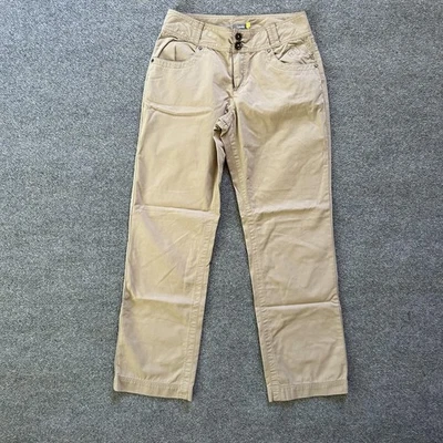 Cabelas Pants Womens 8 Khaki Tan Straight Leg Embroidered Zip Fly Flap Pockets - Image 1 of 4