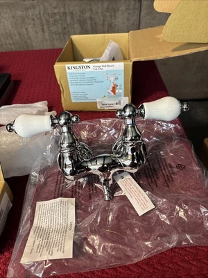 Kingston Bronze CC36T1 Vintage 3-3/8" Suporte de Parede Enchimento de Banheira, Cromo Polido - Imagem 1 de 2