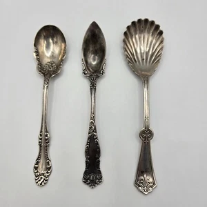 Three Antique Ornate Silverplate Spoons Decorative Rogers Bros. Rogers & Sons - Picture 1 of 17