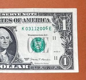 March 11, 2006 ; 3 November 2016 (K 03112006 E) Birthday Note $1 One Dollar Bill - Imagen 1 de 3