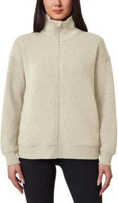 Mondetta Women's Heathered Full-Zip Fleece Jacket, Irish Cream, Size  S - Image 1 of 4