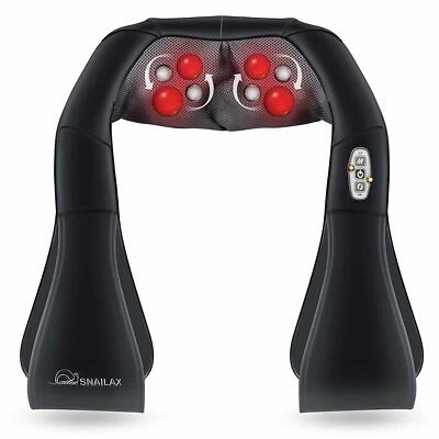 Masajeador de Cuello Snailax Shiatsu, Masajeador de Hombro 3D Amasado Profundo con Calor Foto 1 de 4