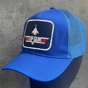 US NAVY TOP GUN Patch Structured Baseball Cap Trucker Hat Mesh Back Blue e4hats - Picture 1 of 8
