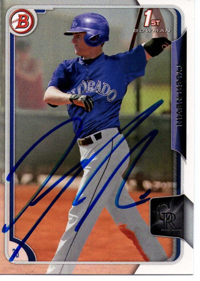 Tyler Nevin Colorado Rockies 2015 Bowman Rookie Signed Card - Image 1 of 1