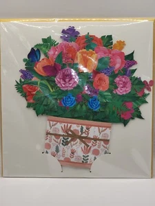 Pop Up Rose Bouquet With Vase Greeting Card  #47 - Picture 1 of 3