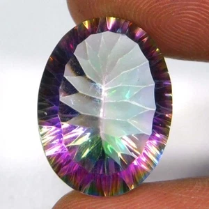 Natural Rainbow Mystic Topaz Crystal Oval Cabochon 17.75Cts. Loose Gemstone - Picture 1 of 3
