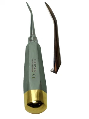 CYNAMED GERMAN DENTAL CRANE PICK ELEVATOR WITH GOLD HANDLE SURGICAL INSTRUMENTS